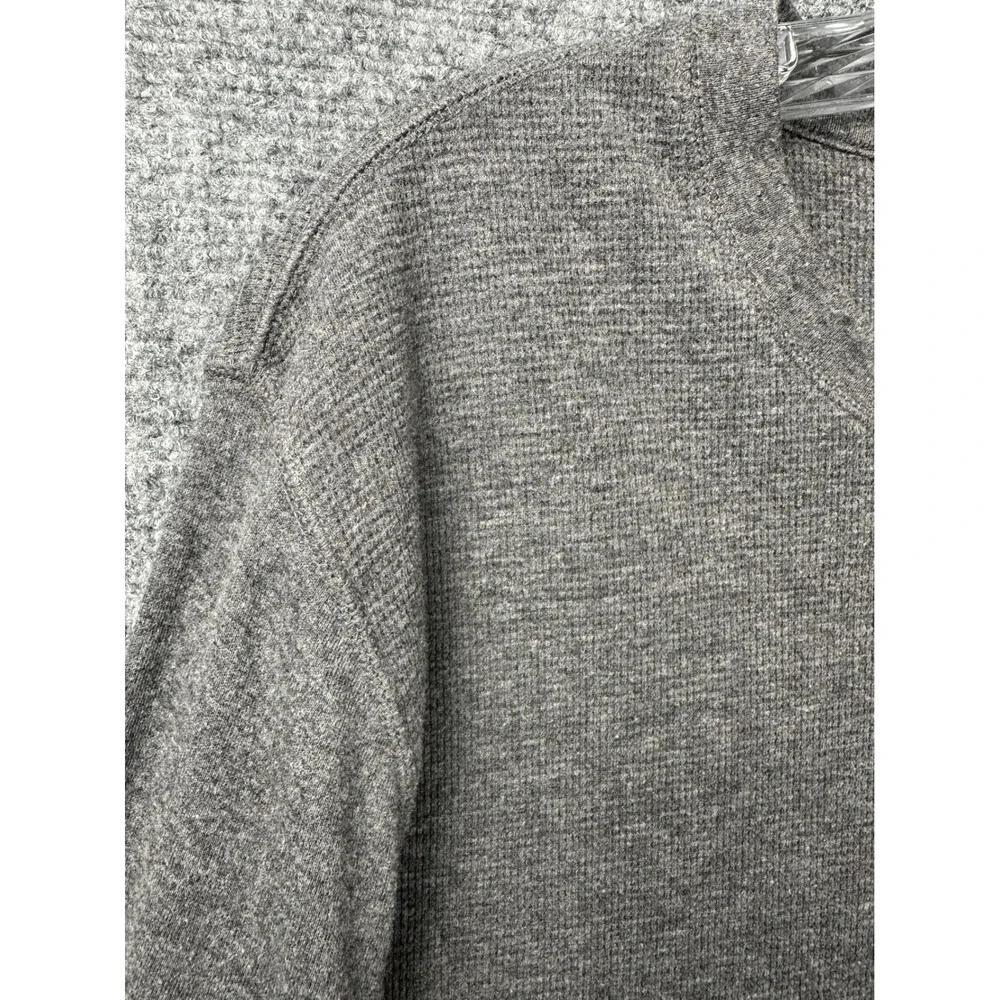 Polo Ralph Lauren Thermal Shirt Men Large Gray Waffle Knit Long Sleeve Pony Logo